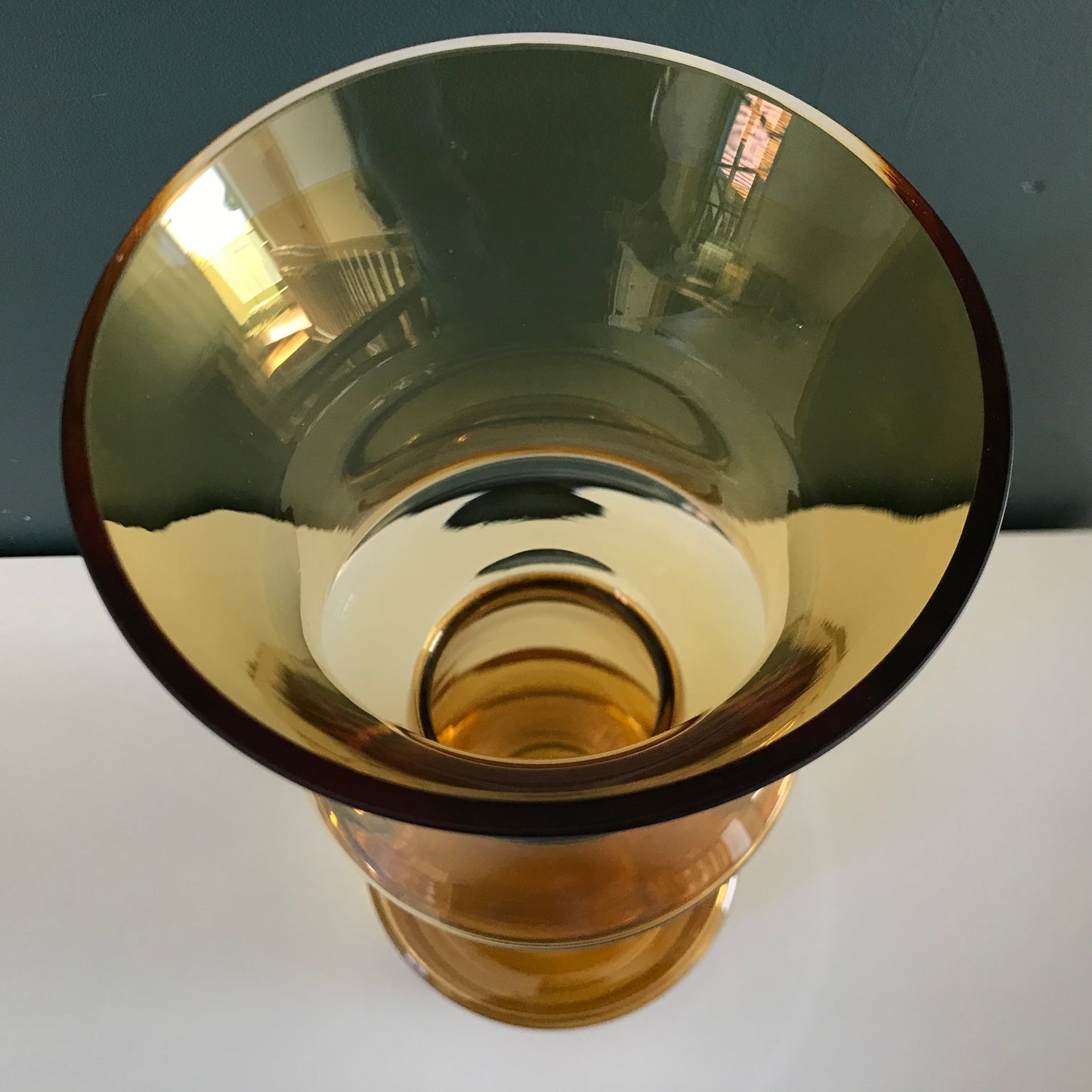 Riihimaki Amber Yellow Dumbbell Glass Vase Tamara Aladin 1970s Scandinavian
