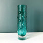 Riihimaki Finnish Turquoise Aqua Emerald Jade Green Glass Vase 1960s 1970s 1462