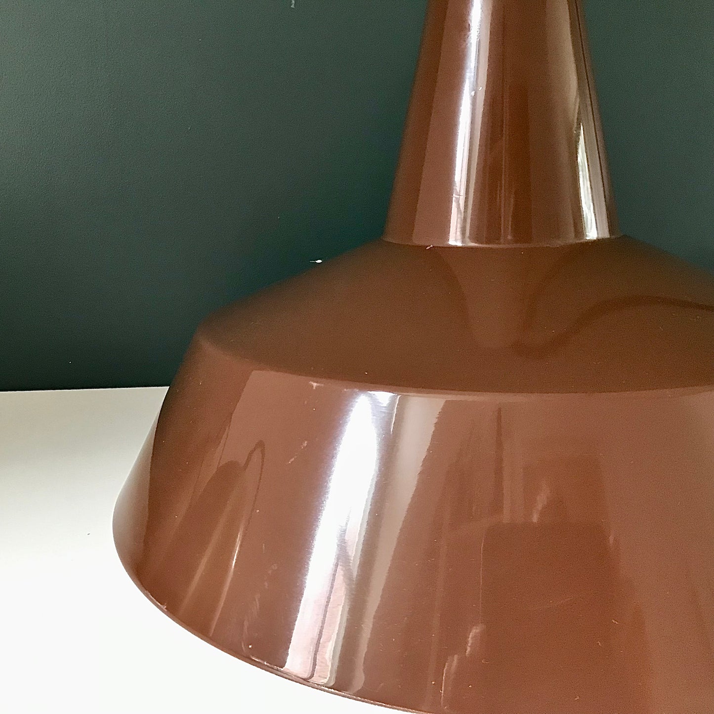 Vintage Danish Brown Pendant Workshop Ceiling Lamp Industrial Design