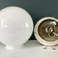 Vintage British Opal White Glass Ball Flush Ceiling Lamp Light 1950s 1960s - UK ONLY