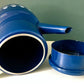 Vintage Blue Enamel Tulip Coffee Pot 1960s 1970s Scandinavian Scandi Style Design