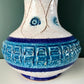 LARGE Bitossi White Rimini Blue Pottery Table Lamp Ceramic Bedside 1960s 1970s Turquoise