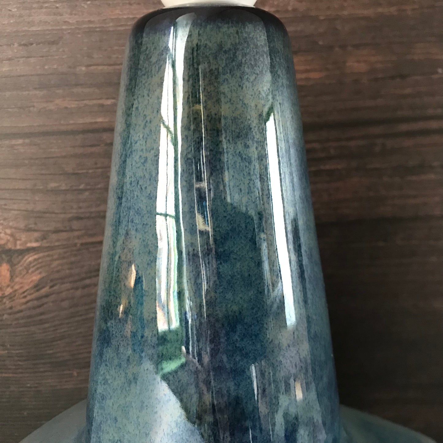 Soholm Blue Danish Ceramic Table Lamp Vintage 1960s Retro Scandinavian Light 1095