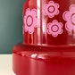 Fog & Morup Arabia Danish Pendant Lamp Kaj Franck Enamel Vintage Retro Red Pink Flower