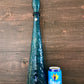 Empoli Italian Teal Blue Glass Genie Bottle 1950s 1960s