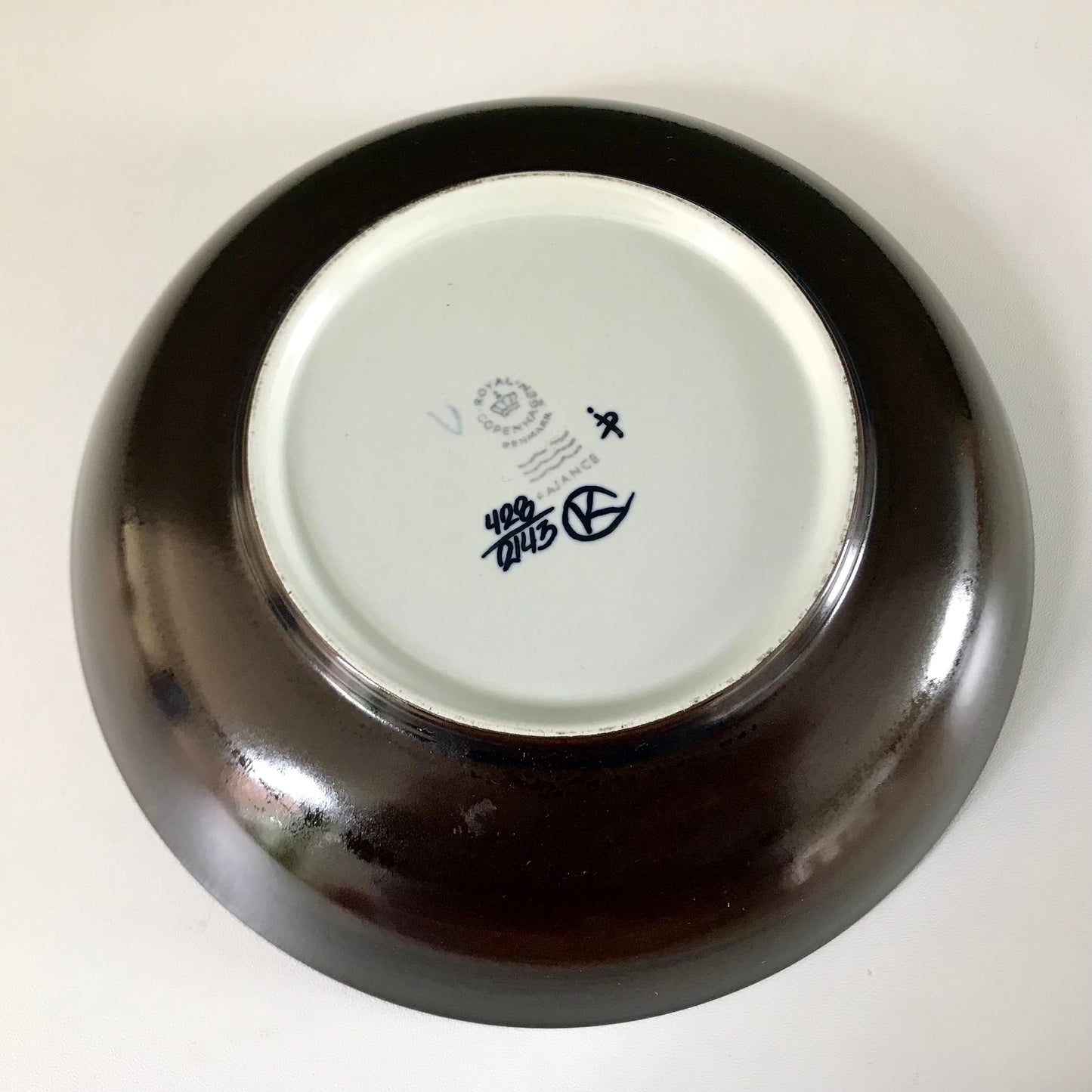 Royal Copenhagen Danish Blue Fruit Design Bowl Ceramic Dish Scandinavian Pottery