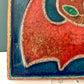Soholm Pottery Danish Turquoise Red Ceramic Cat Wall Relief Retro Vintage