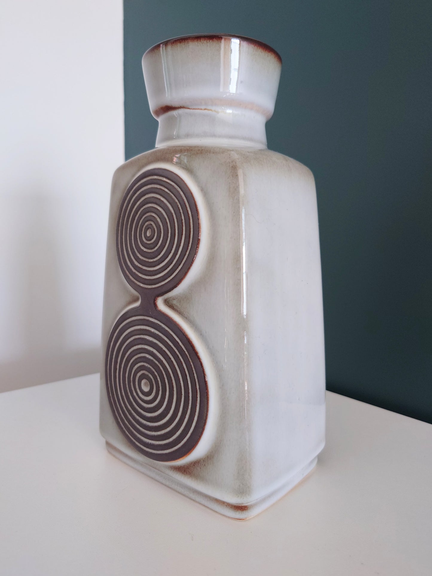 Soholm Pottery Ivory Danish Ceramic Vase Vintage 1960s Retro Scandinavian