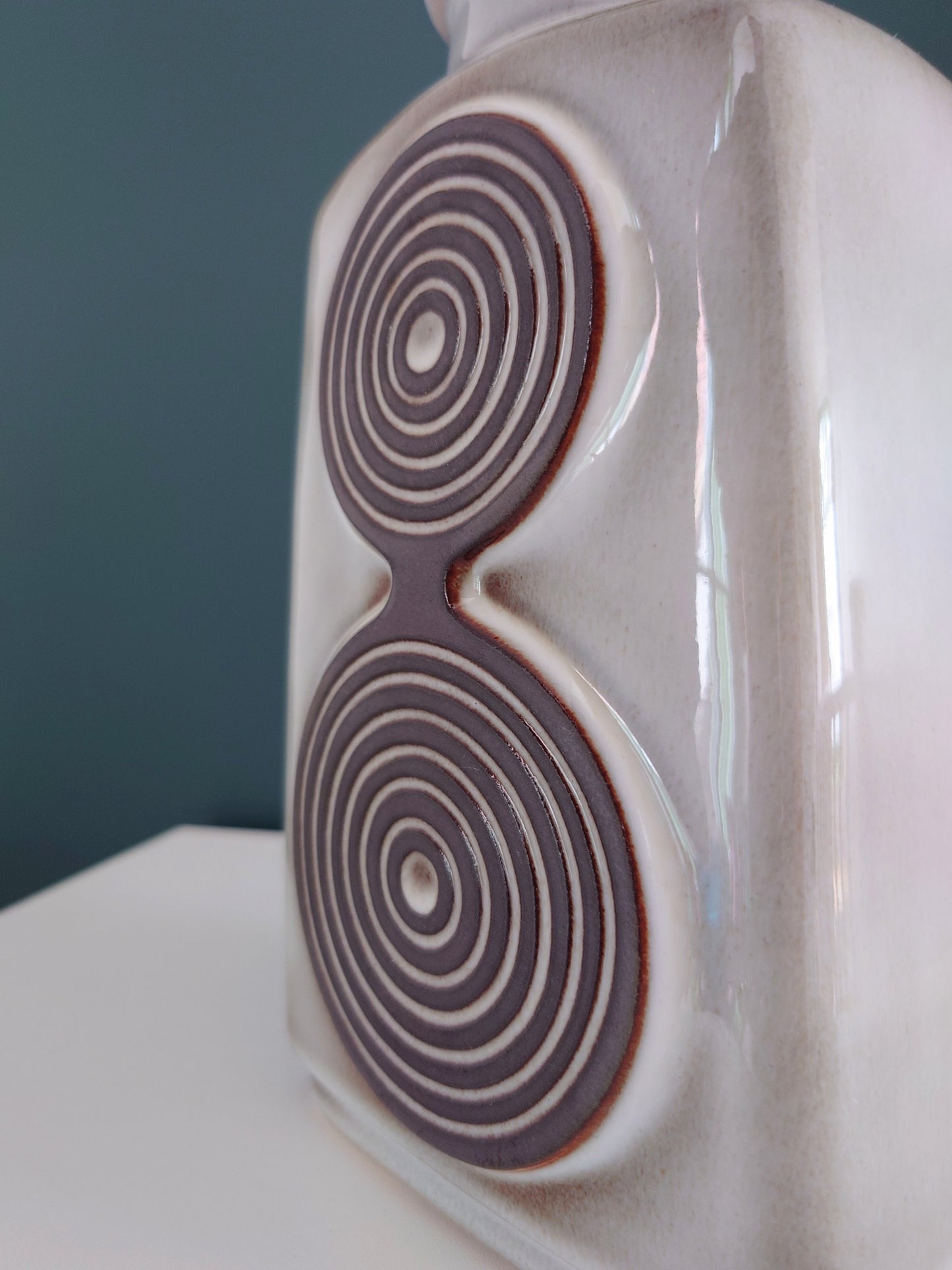 Soholm Pottery Ivory Danish Ceramic Vase Vintage 1960s Retro Scandinavian