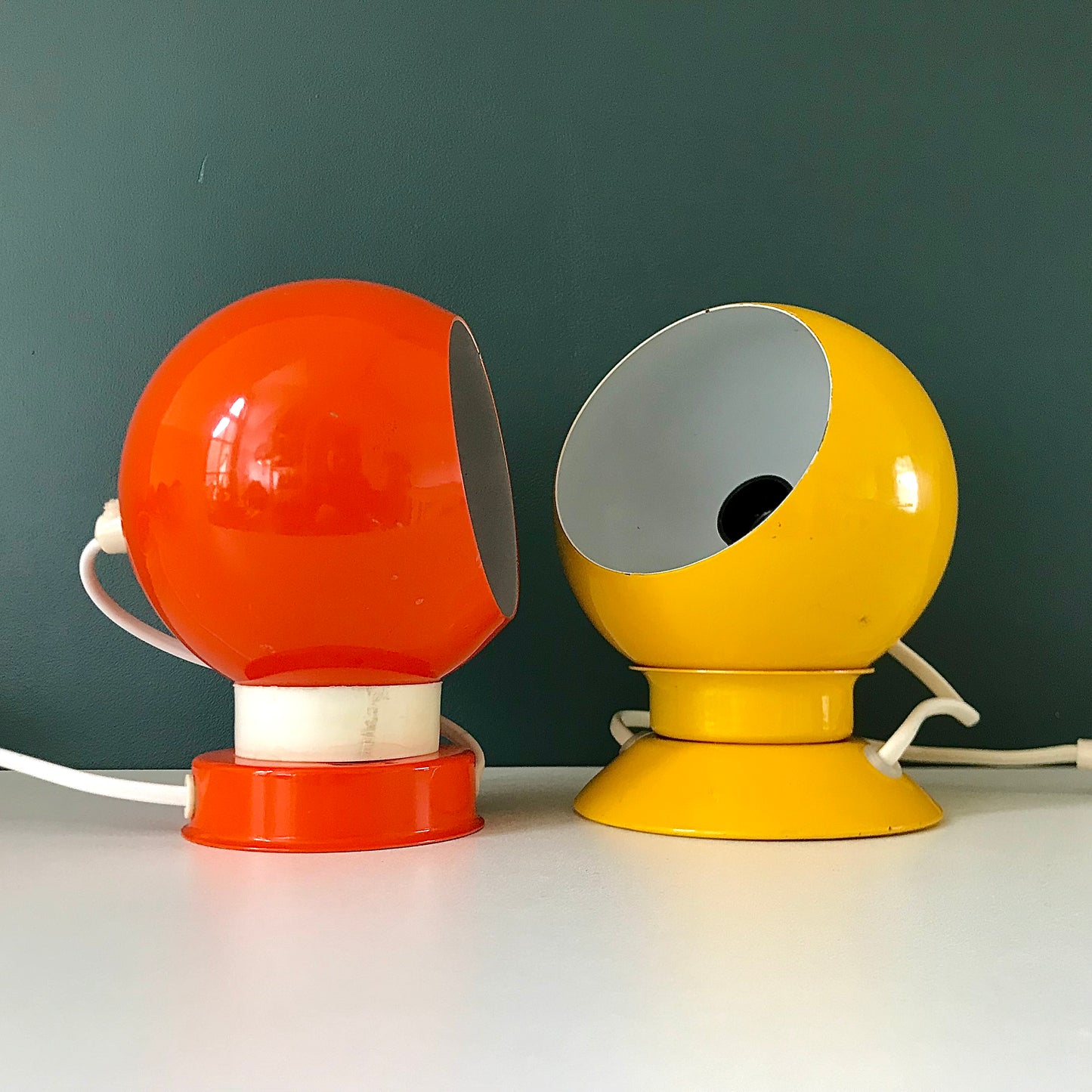 Vintage Orange Ball Table Wall Lamp Sconce Frandsen 1970s Retro Light Atomic Era