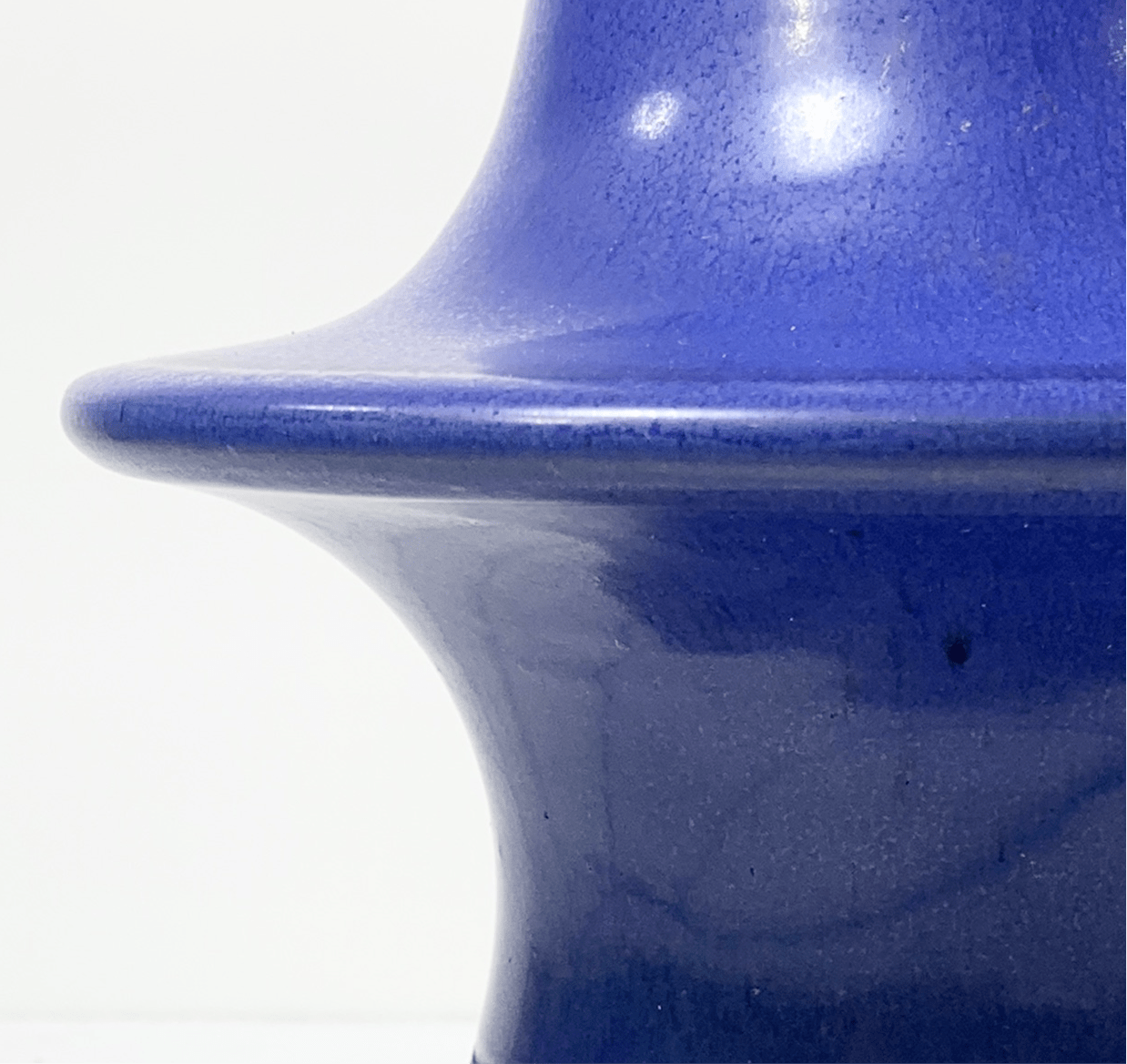 Danish Haresfur Pottery Blue UFO Table Lamp Palshus Ceramic Vintage Scandinavian Lighting Retro Atomic Era Design - Scandiwegians
