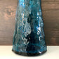 Empoli Italian Teal Blue Glass Genie Bottle 1950s 1960s