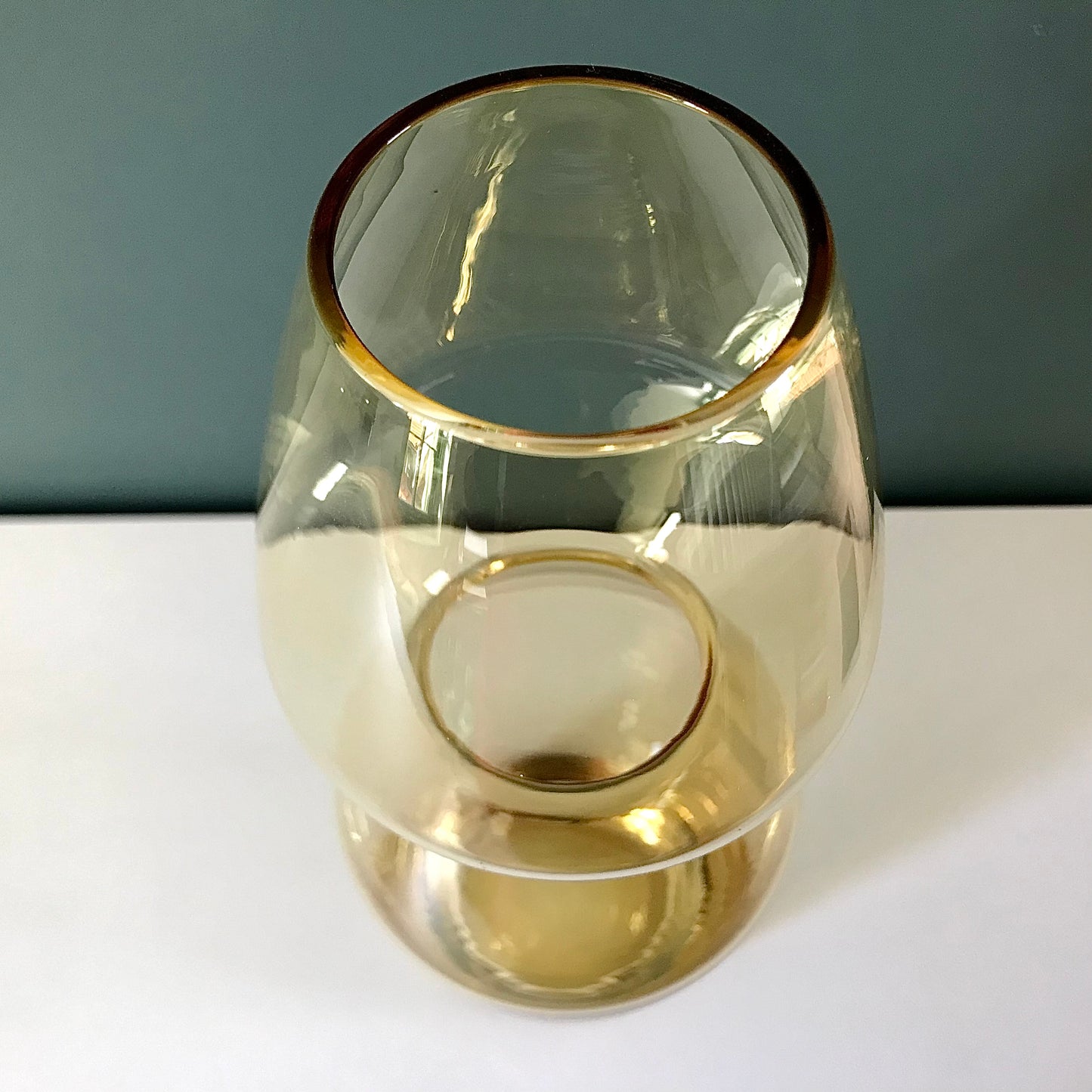 Riihimaki Amber Yellow Glass Vase 1960s 1970s Scandinavian Retro 1479