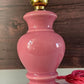 Vintage British English Pink Ceramic Table Lamp 1970s 1980s Staffordshire Pottery