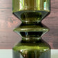 Riihimaki Olive Green Glass Vase 1960s 1970s 1472 Khaki Avocado Style Finnish Retro