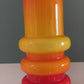 Mid Century Ryd Swedish Orange Hooped Glass Vase 1960s 1970s Atomic