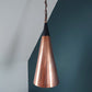 Mid Century Danish Solid Hammered Copper Cone Pendant Lamp Ceiling Light Scandinavian Industrial
