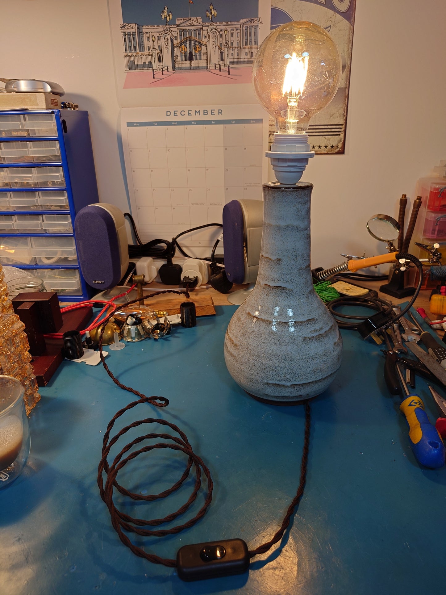 RESERVED Beatrice Vintage Pottery Ceramic Table Lamp 1960s 1970s