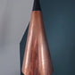 Mid Century Danish Solid Hammered Copper Cone Pendant Lamp Ceiling Light Scandinavian Industrial