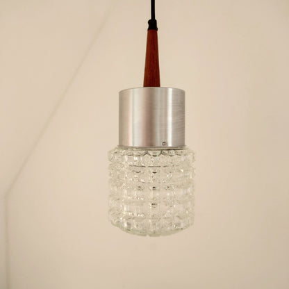 Vintage Danish Wood Glass Sconces Wall Lamps Pendant Lights Retro 1960s
