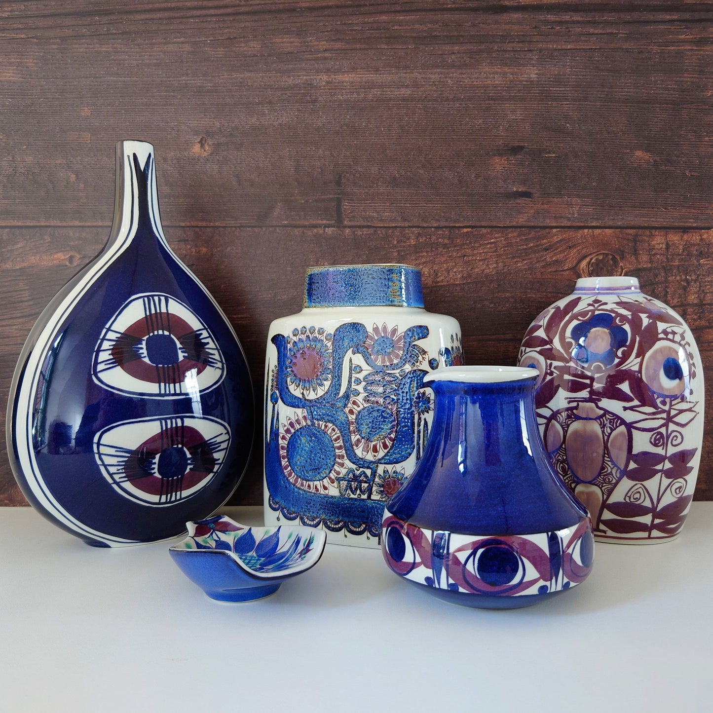 Royal Copenhagen Tenera Danish Vase Jug Purple Blue Ceramic Scandinavian Pottery Vintage