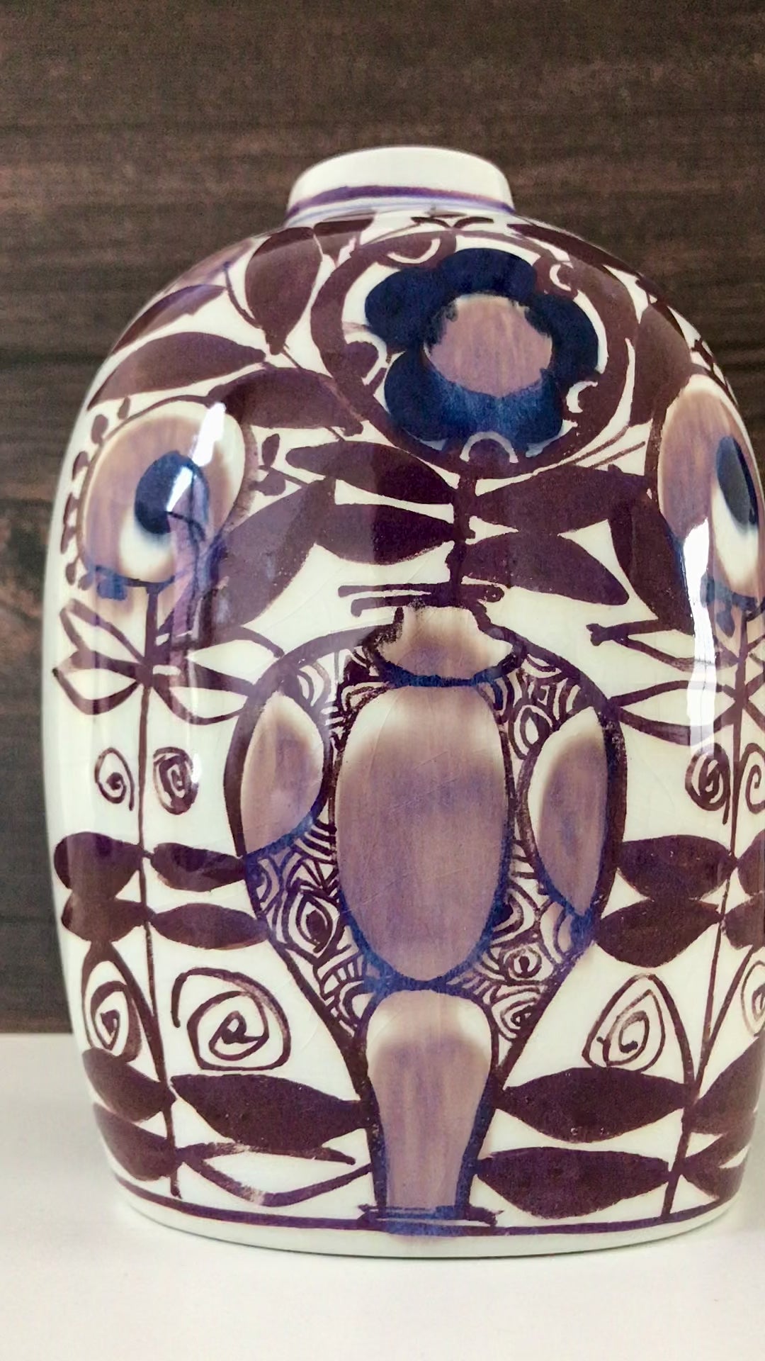 Royal Copenhagen Tenera Purple Ceramic Vase Danish 1960s Aluminia
