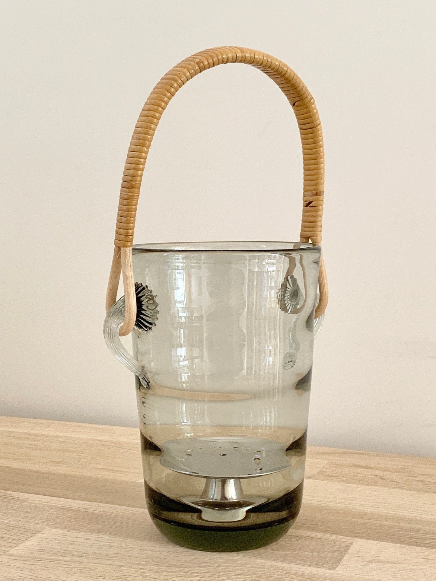 Holmegaard Smoked Glass Ice Bucket Danish Mid Century Modern Scandinavian Barware Gifts Men Fathers Dads Presents