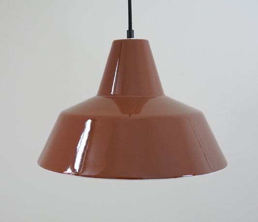 Louis Poulsen Danish Enamel Pendant Workshop Ceiling Lamp 1970s Industrial Design