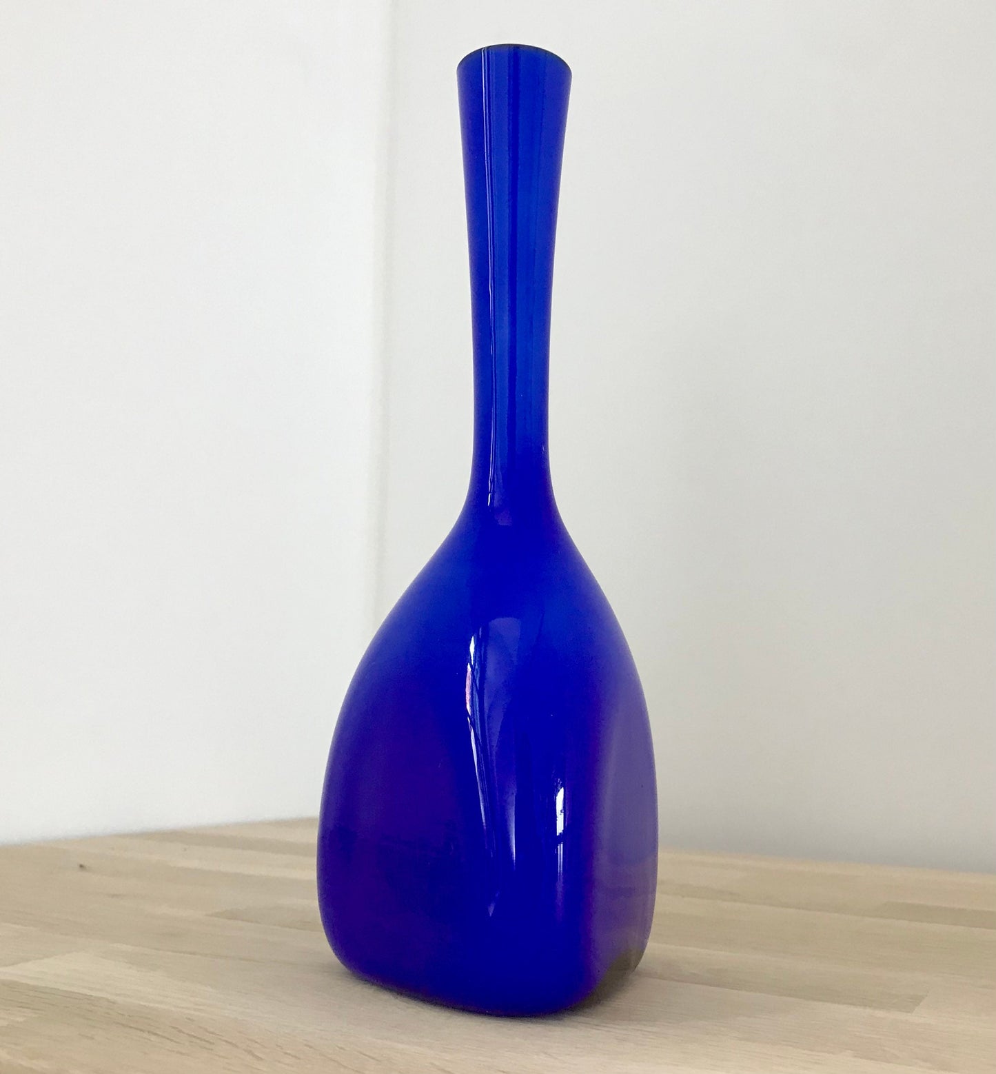 Elme Swedish Blue Glass Bud Vase 1960s 1970s Vintage Retro Scandinavian