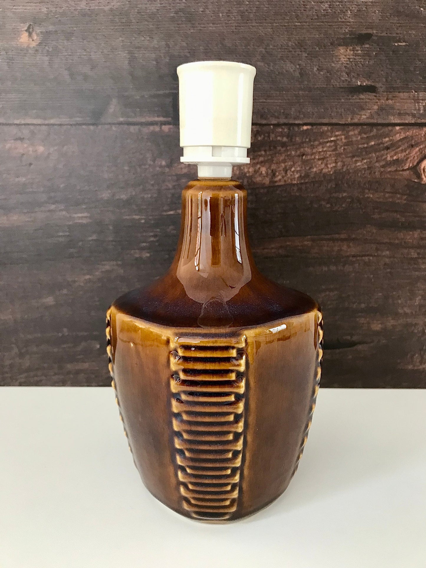 Soholm Pottery Caramel Amber Danish Table Lamp 1960s Retro Scandinavian 1025 (4)