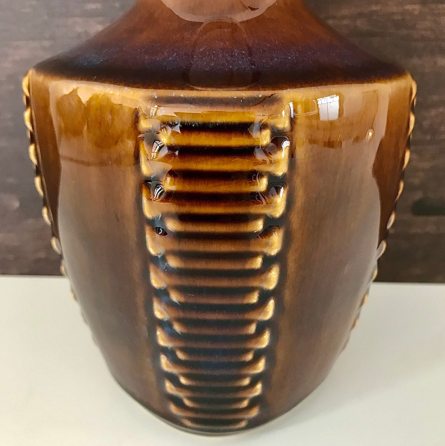 Soholm Pottery Caramel Amber Danish Table Lamp 1960s Retro Scandinavian 1025 (4)