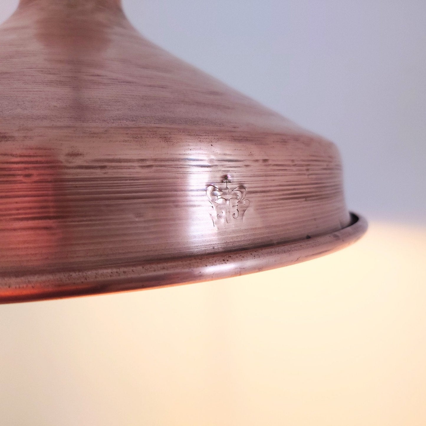 Danish Solid Copper Industrial 1960s Pendant Lamp Ceiling Light Scandinavian Retro