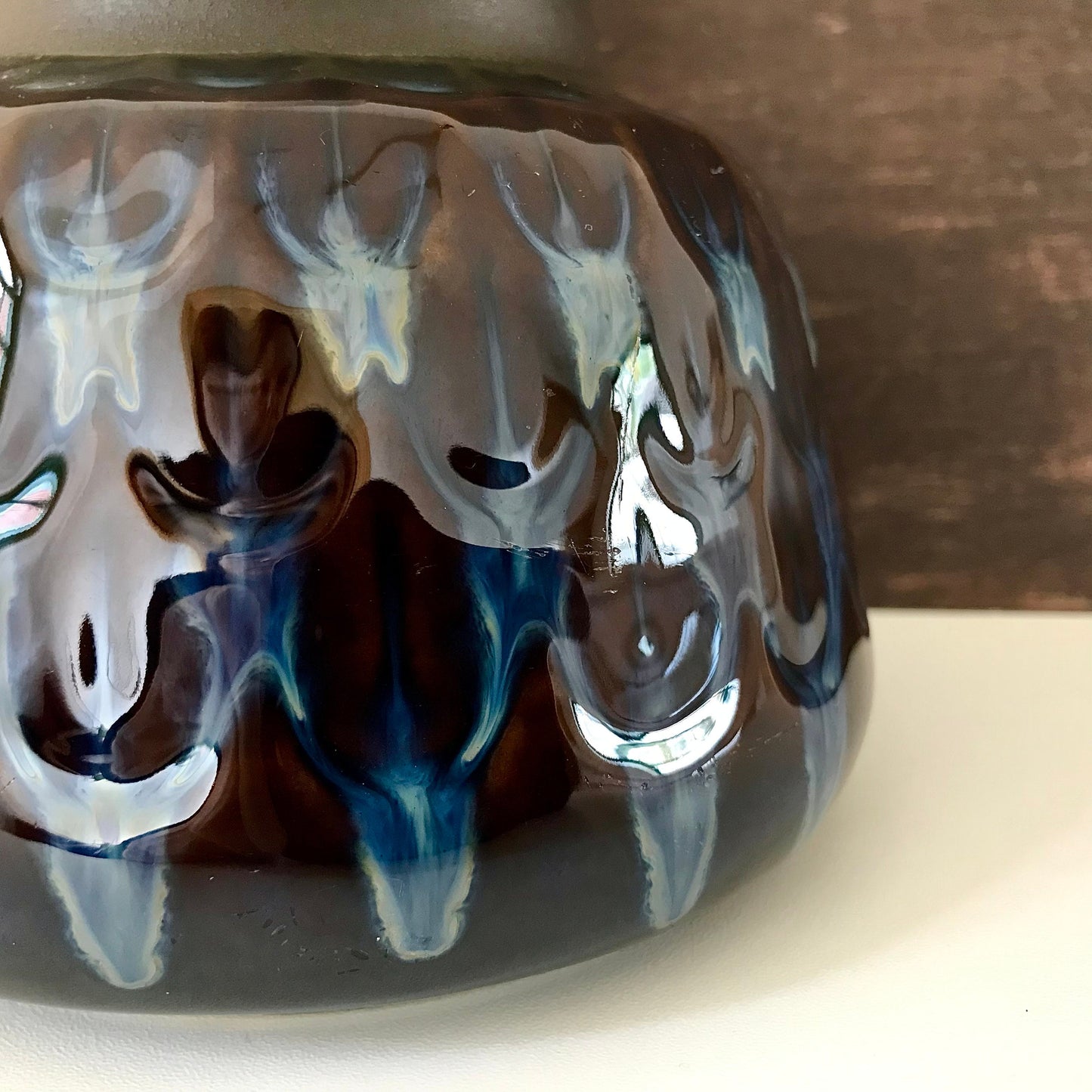 Soholm Danish Blue Ceramic Table Lamp Bedside 1960s 1015