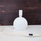 Vintage Danish White Metal Ball Table Lamps Retro 1980s Bedside Table Lights