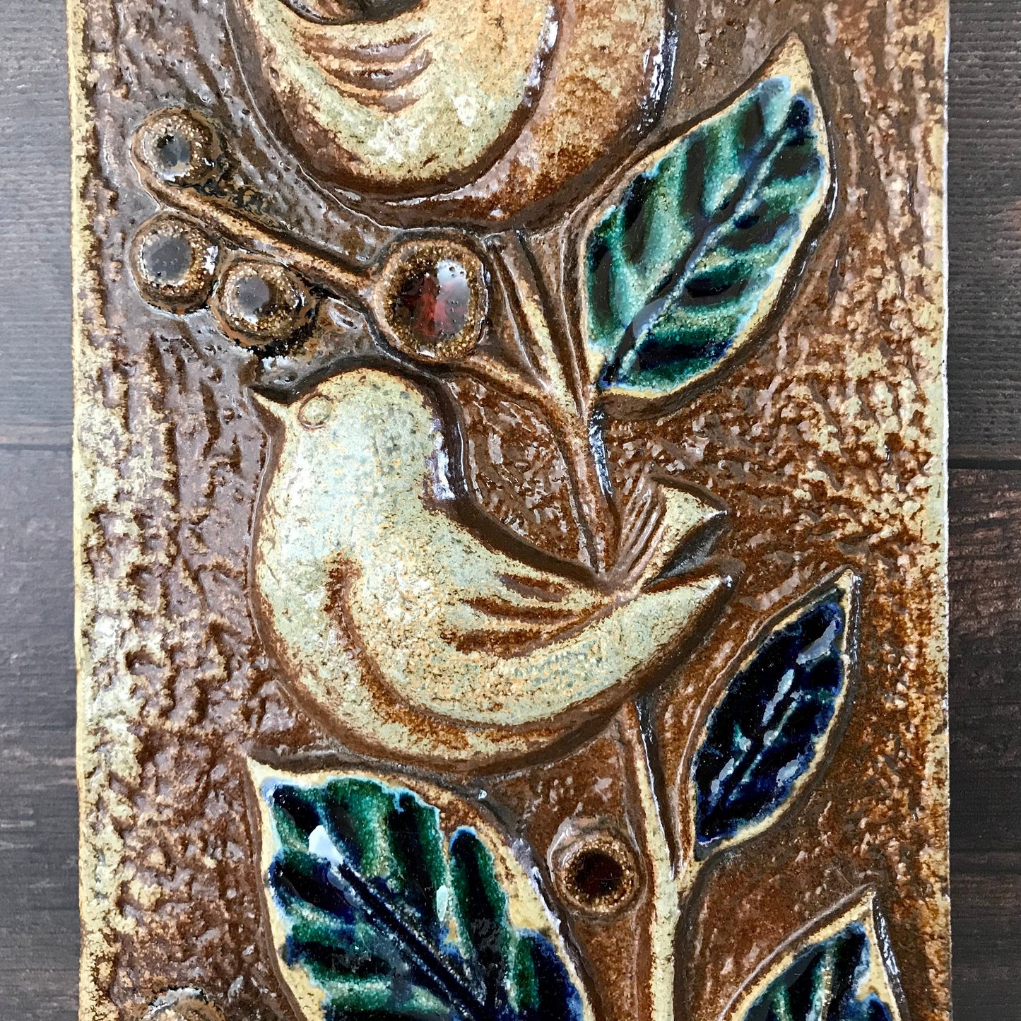 RESERVED Soholm Pottery Danish Ceramic Birds Wall Relief Plaque Retro Vintage 1960s