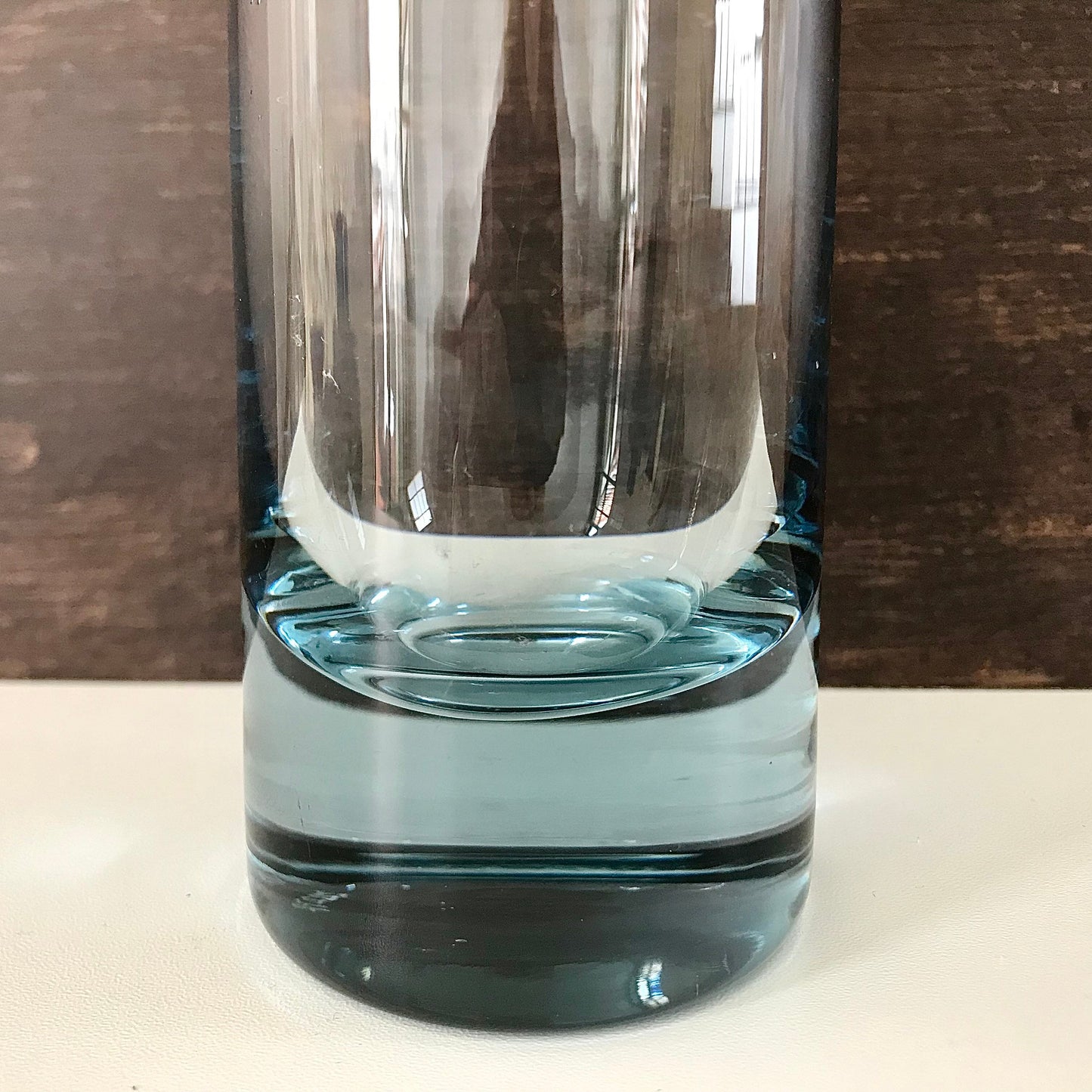 Holmegaard Danish Akva Cylinder Glass Vase 1950s Retro Scandinavian Modern