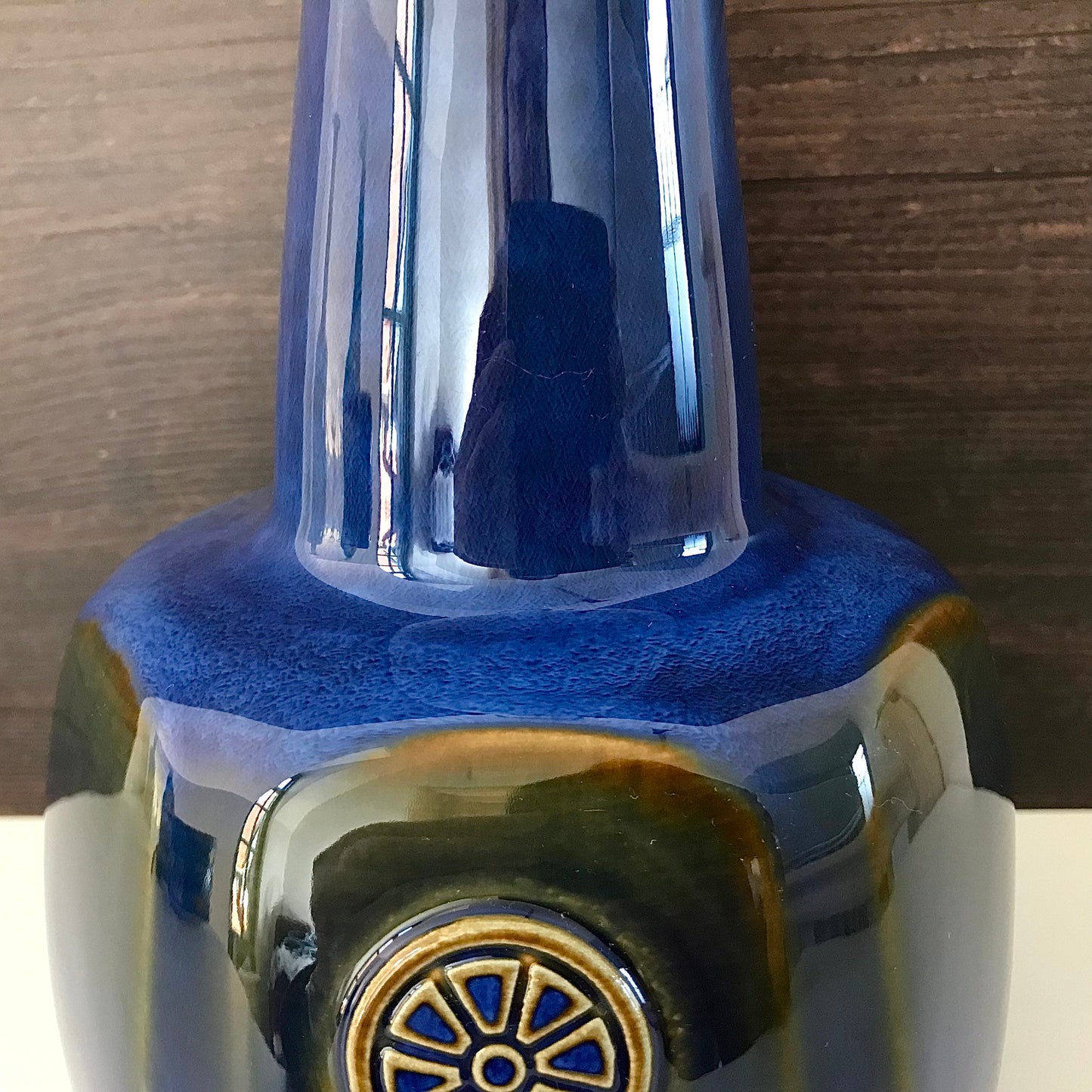 Large Soholm Blue Danish Table Lamp 1960s Nordlys Retro Scandi Pottery 1020