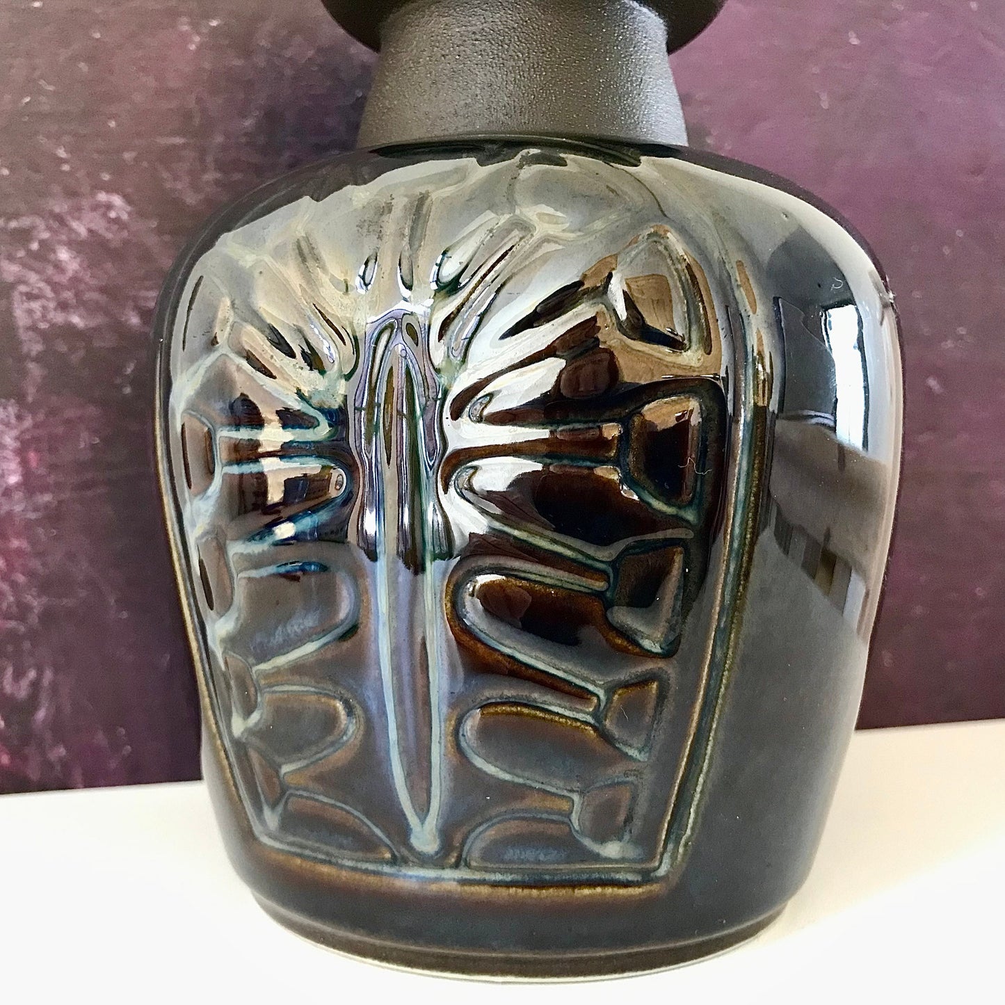 Soholm Pottery Blue Danish Ceramic  Vase Vintage 1960s Retro Scandinavian 3325