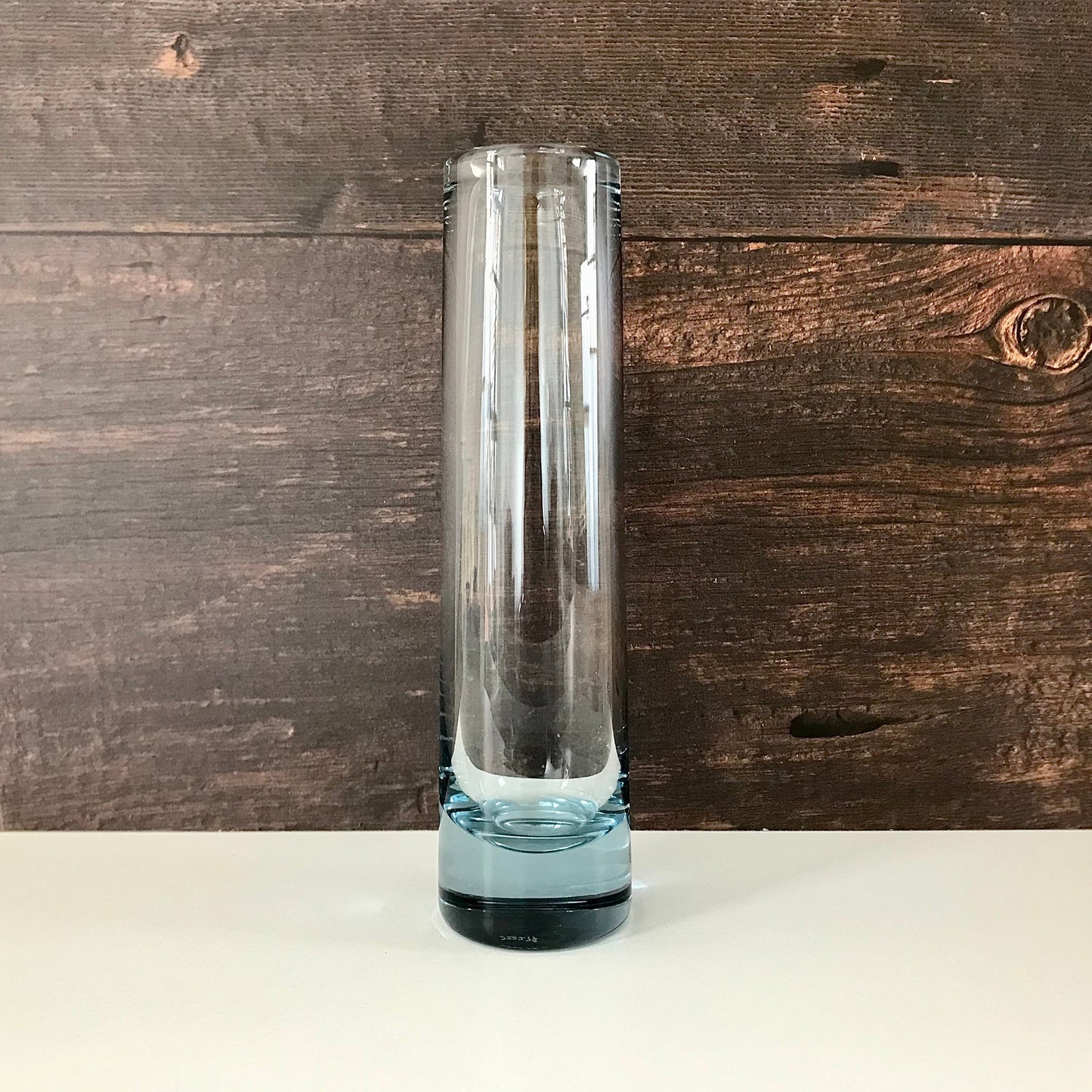 Holmegaard Danish Akva Cylinder Glass Vase 1950s Retro Scandinavian Modern