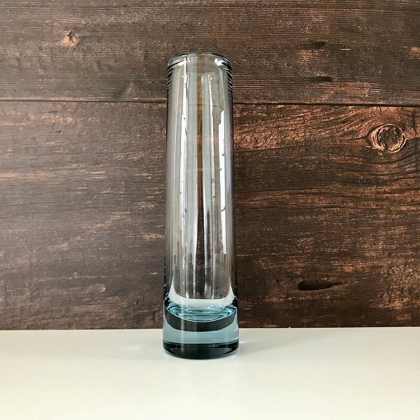 Holmegaard Danish Akva Cylinder Glass Vase 1950s Retro Scandinavian Modern