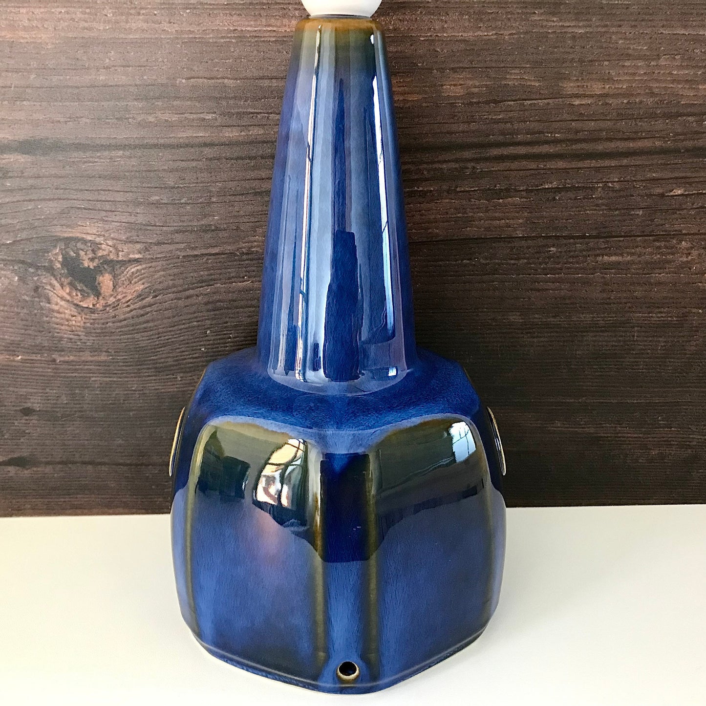 Large Soholm Blue Danish Table Lamp 1960s Nordlys Retro Scandi Pottery 1020