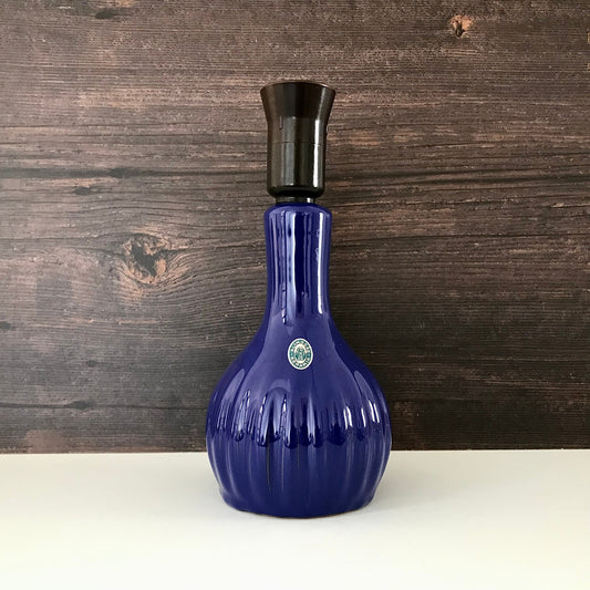 Vintage Swedish Blue Ceramic Table Lamp 1960s 1970s Alingsas Pottery