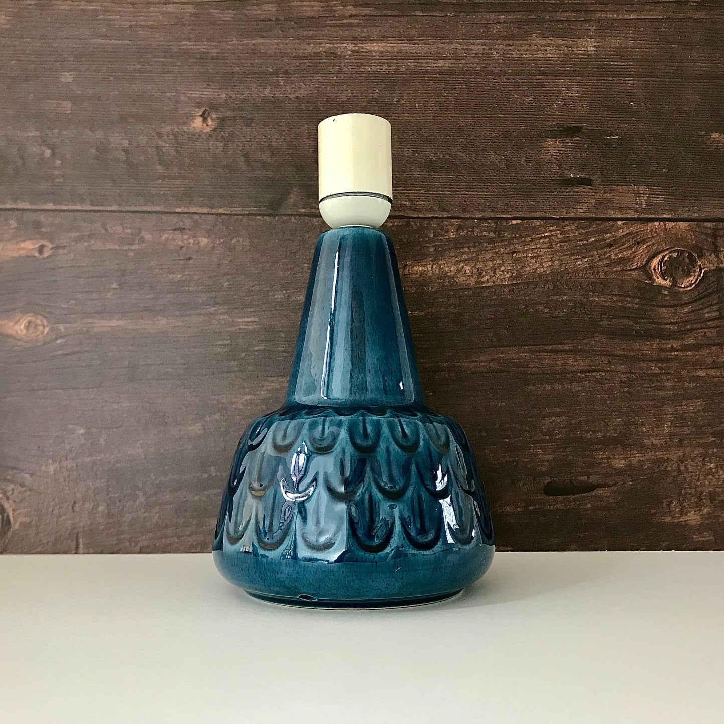 Soholm Danish Petrol Blue Ceramic Table Lamp Mid Century 1015