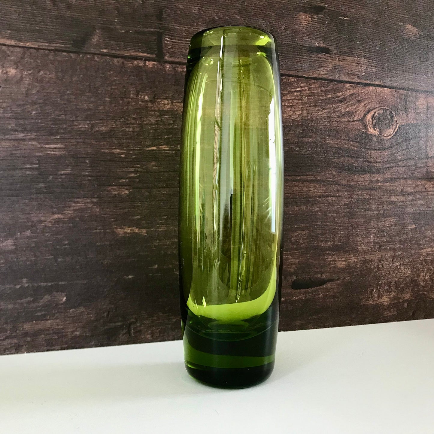 Holmegaard Danish Green Glass Vase Retro Scandinavian Modern