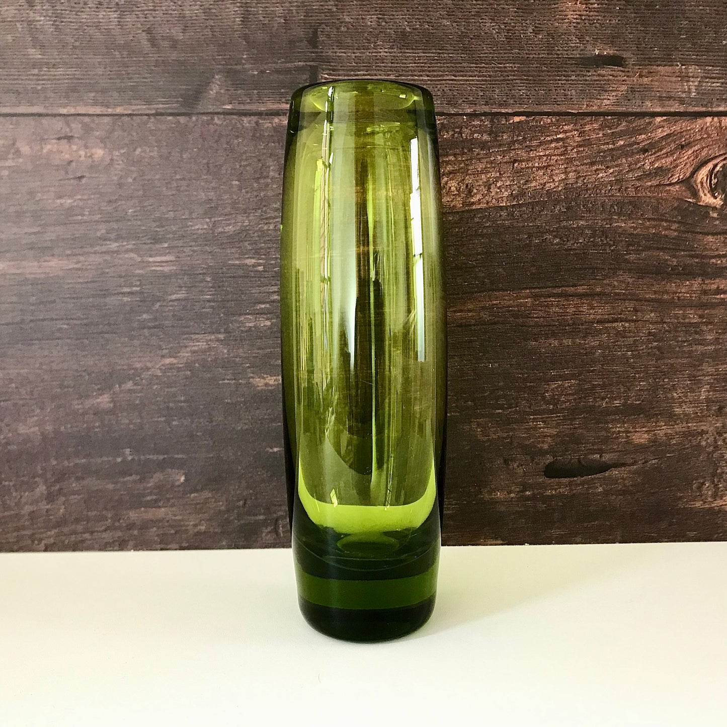 Holmegaard Danish Green Glass Vase Retro Scandinavian Modern