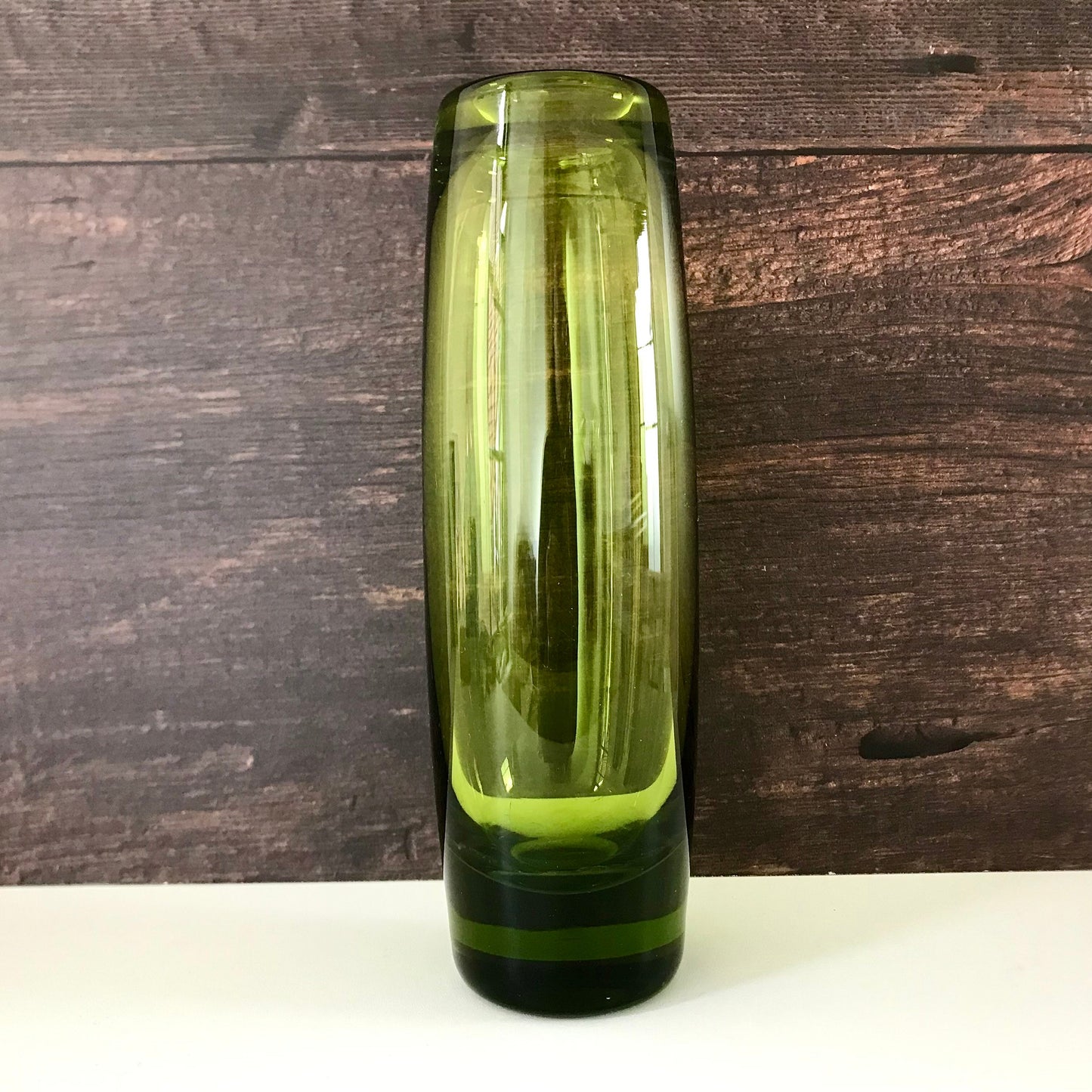 Holmegaard Danish Green Glass Vase Retro Scandinavian Modern