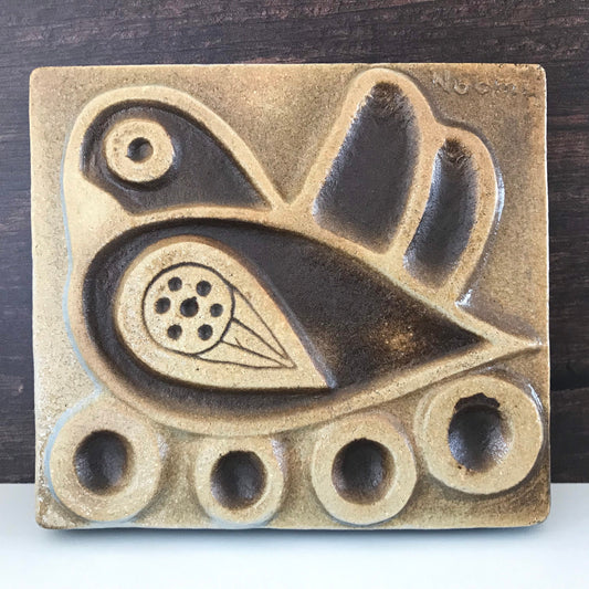 Soholm Pottery Danish Ceramic Bird Wall Tile Relief Plaque Noomi 3570