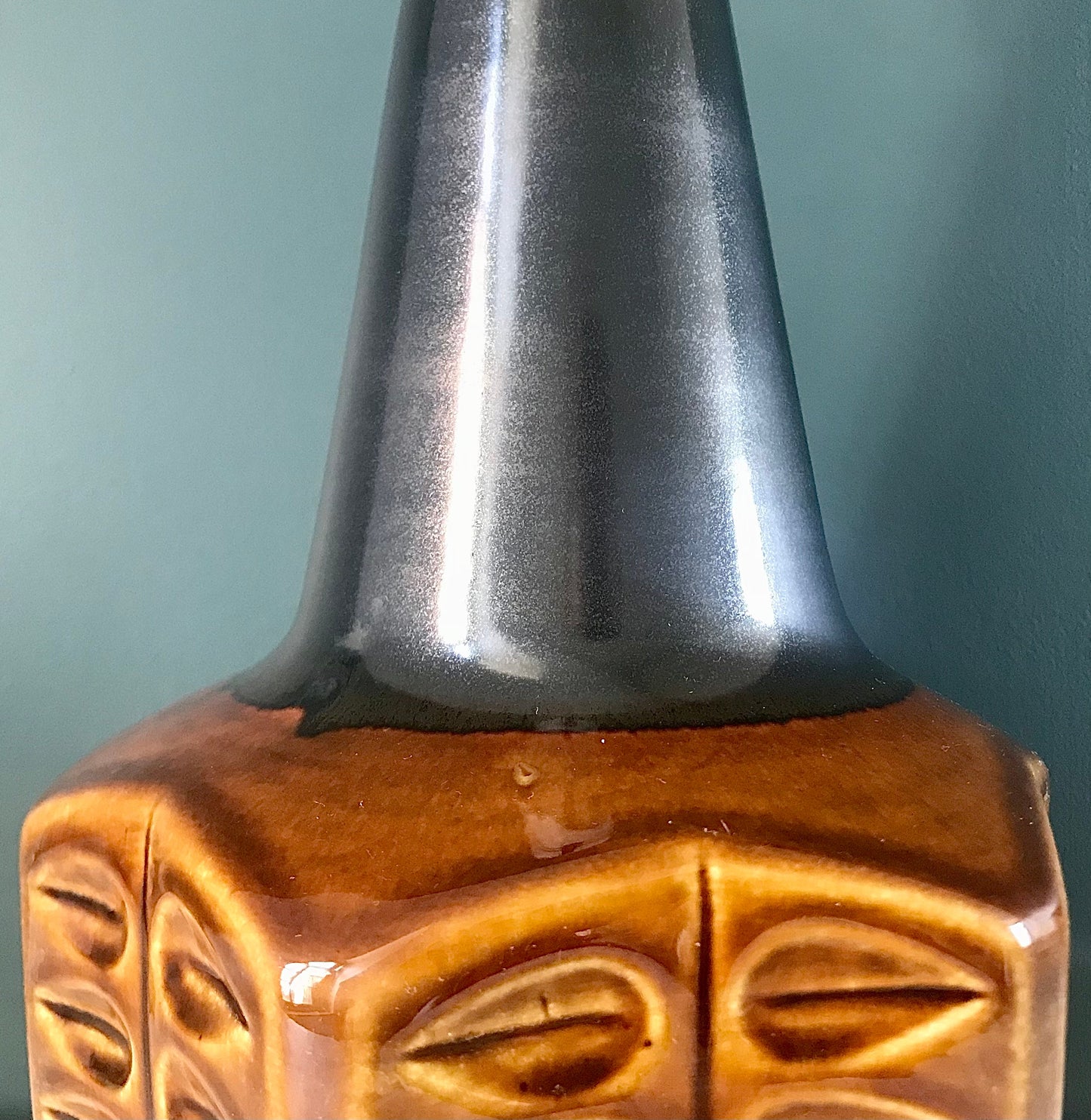 Soholm Pottery Caramel Licorice Danish Ceramic Table Lamp Light 1054