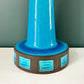Vintage Danish Turquoise Teal Blue Ceramic Table Lamp Light 1960s 1970s