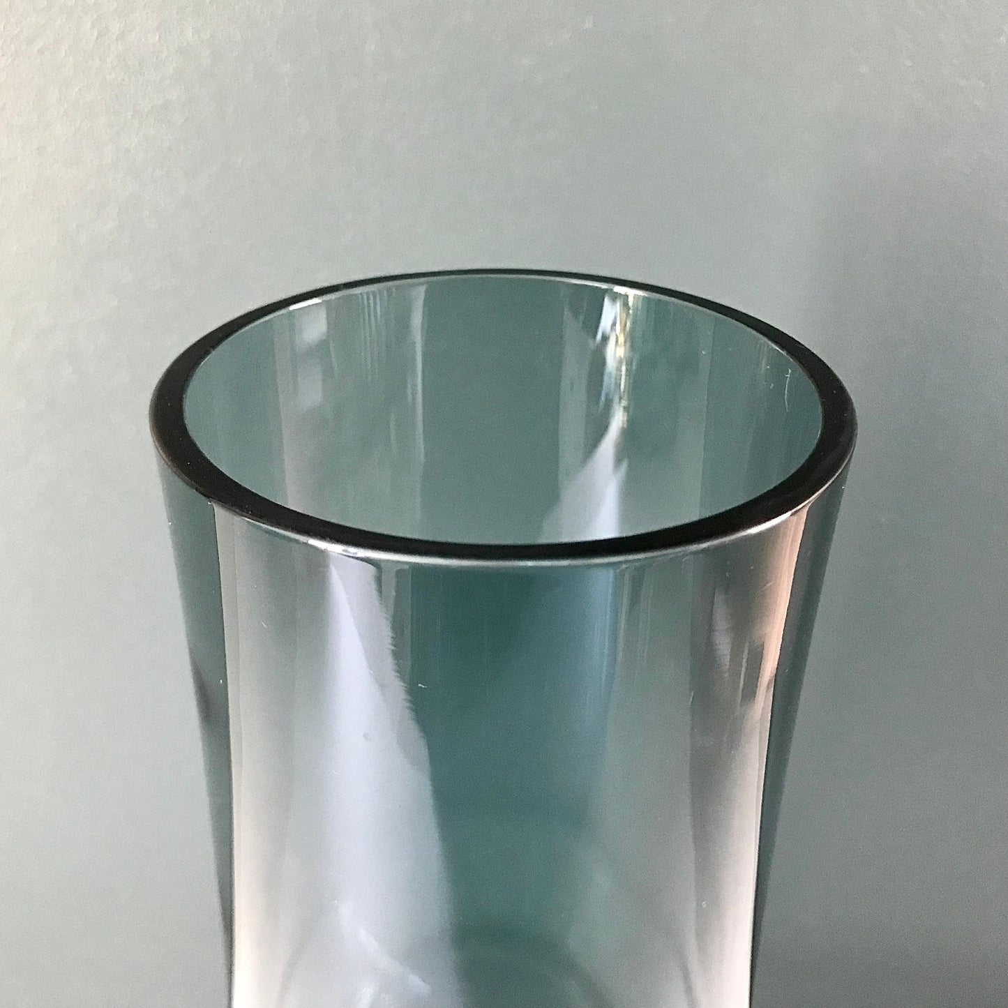 Riihimaki Finnish Steel Blue Glass Vase 1960s 1970s